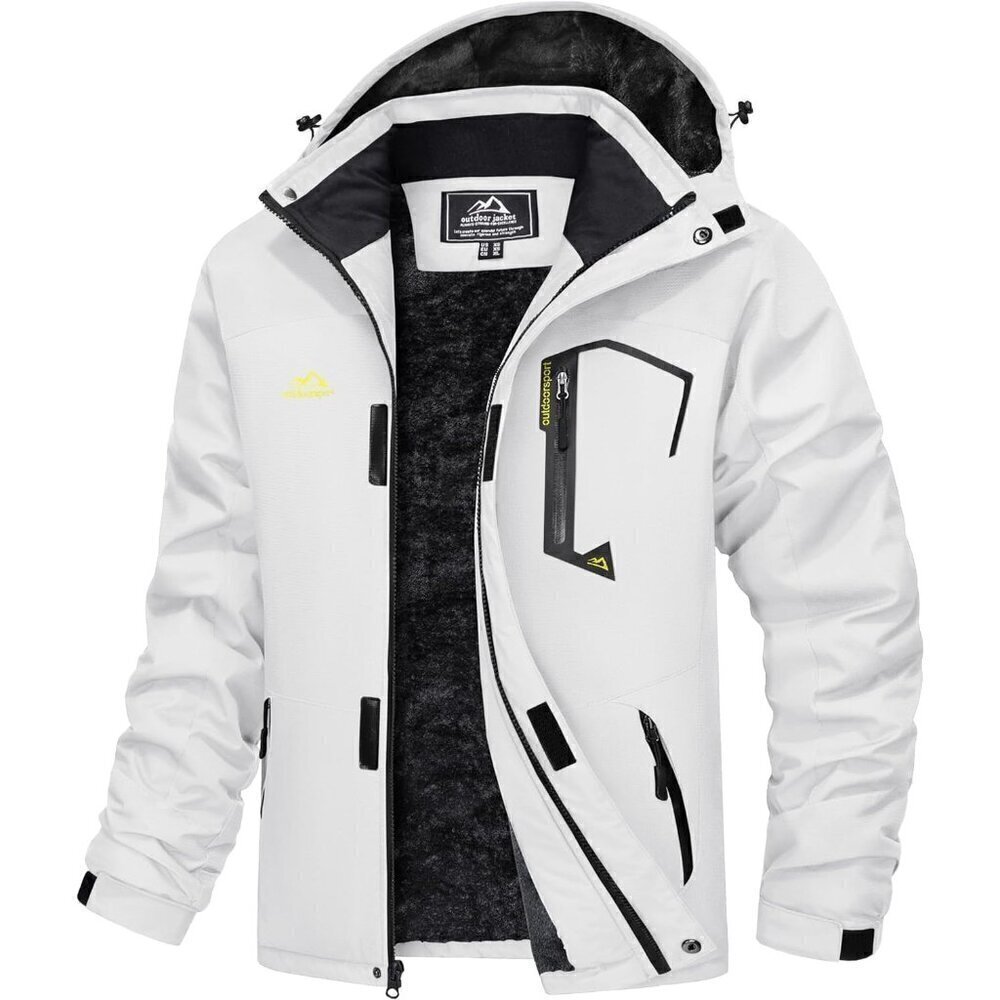 ❤️ Men's Water Resistant Fleece  Lined Windproof Warm Snow Ski Jacket-White
